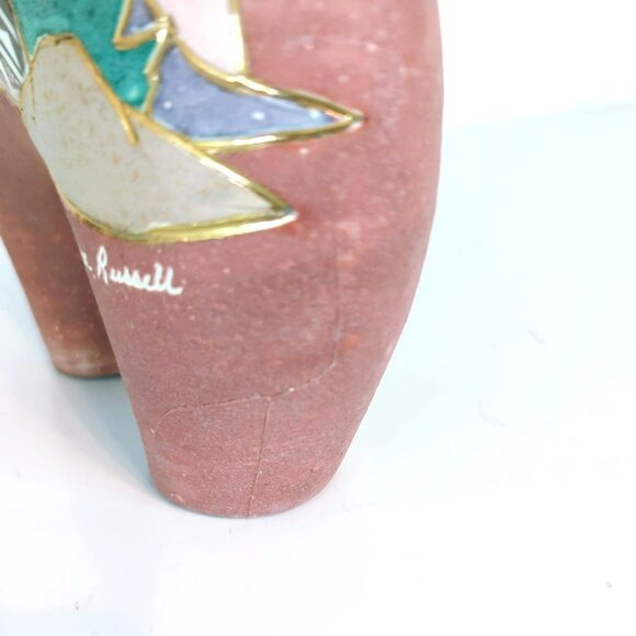 Handcrafted Vera Russell Brown Bear Pottery Figurine Desert Southwest Landscape - Picture 8 of 8